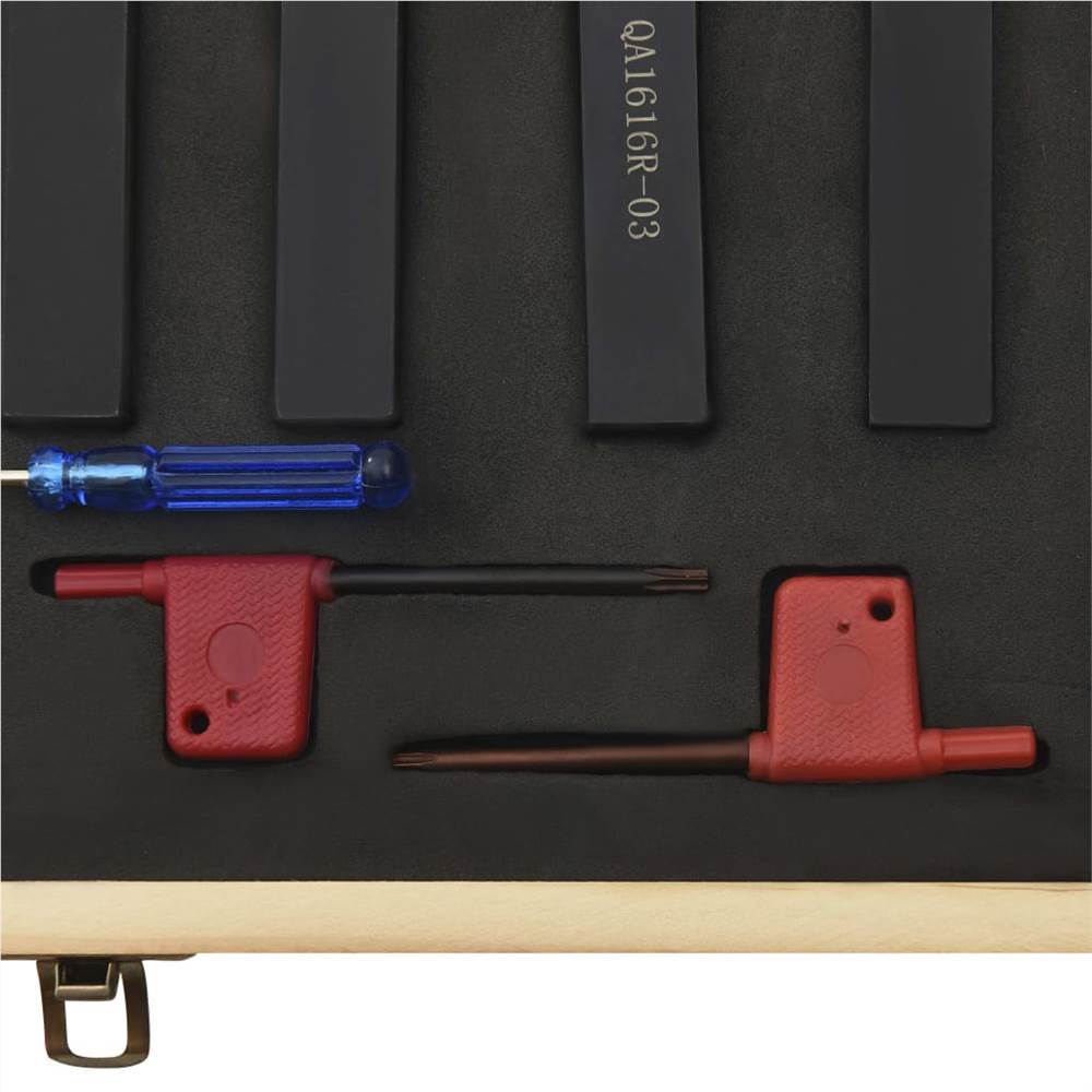 12 Pieces Indexable Turning Tool Set 16x16 mm 115 mm