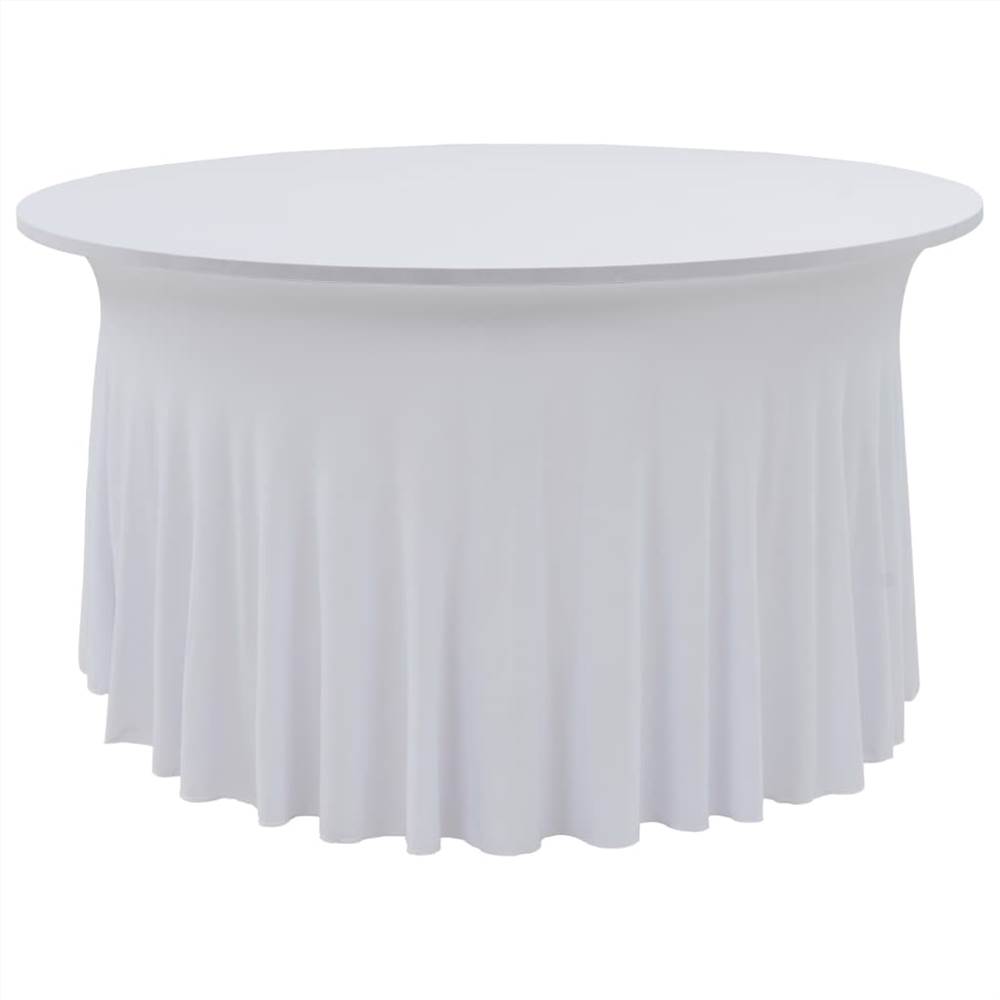 

2 pcs Stretch Table Covers with Skirt 150x74 cm White
