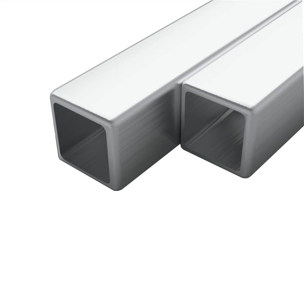 

2x Stainless Steel Tubes Square Box Section V2A 1m 30x30x1.9mm