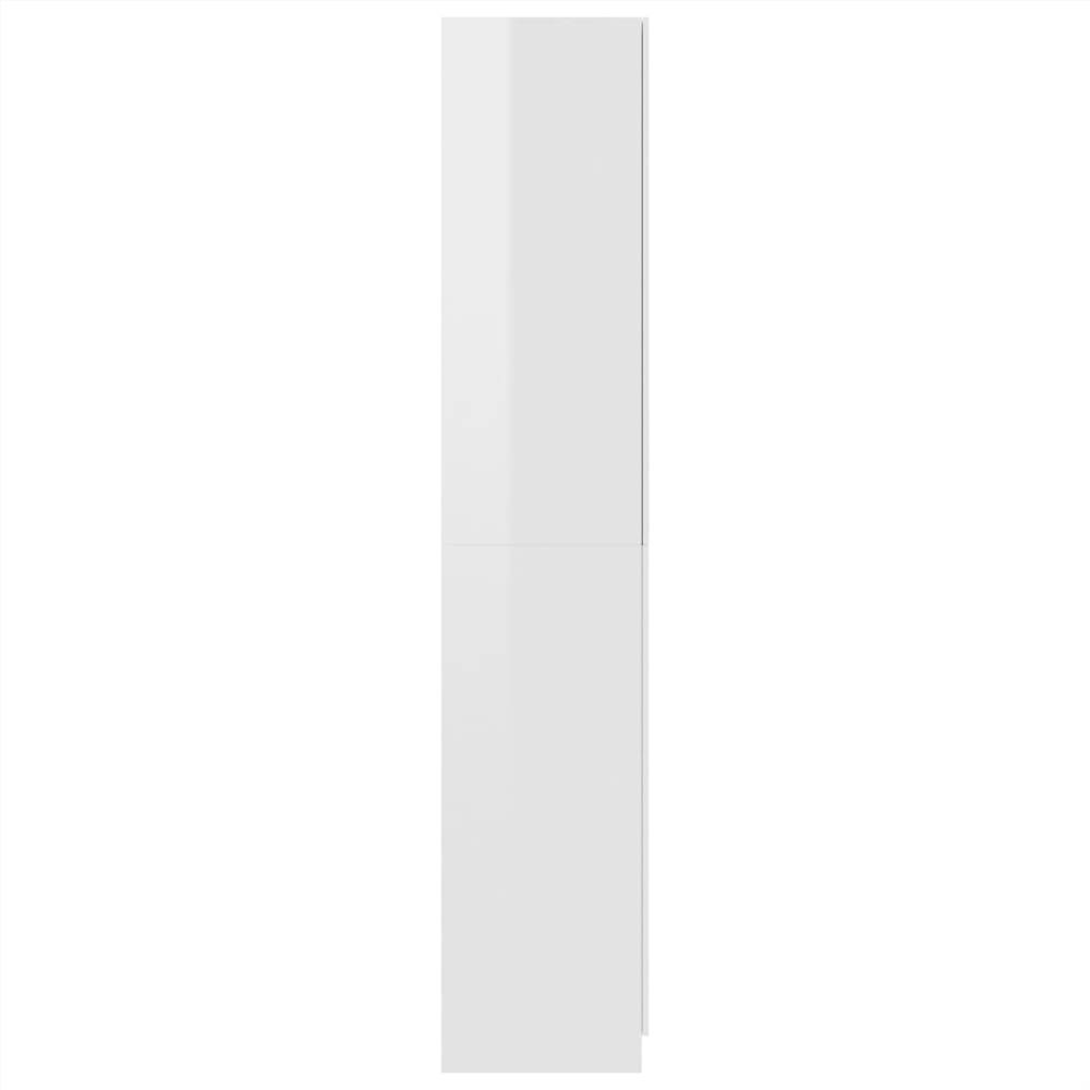 3-Door Wardrobe High Gloss White 120x50x180 cm Chipboard