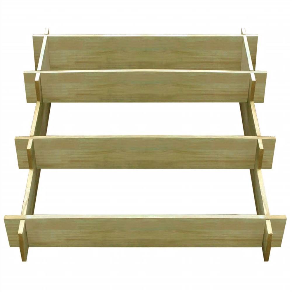 3-Tier Planter Box 90x90x35 cm Impregnated Wood