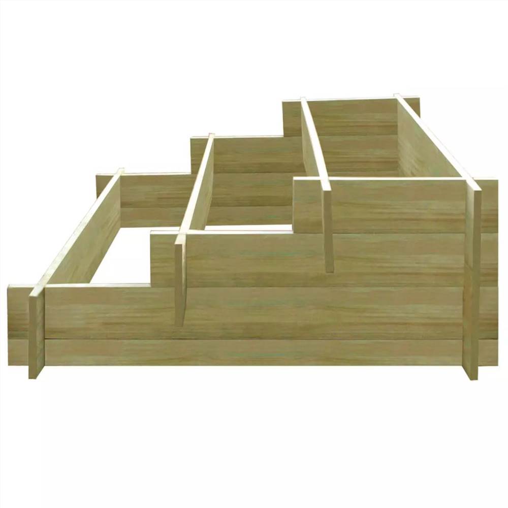 3-Tier Planter Box 90x90x35 cm Impregnated Wood