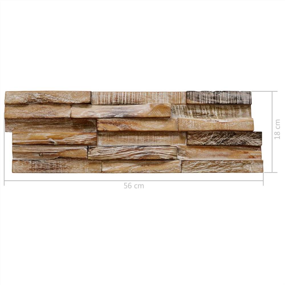 3D Wall Cladding Panels 20 pcs Solid Teak 2 m²