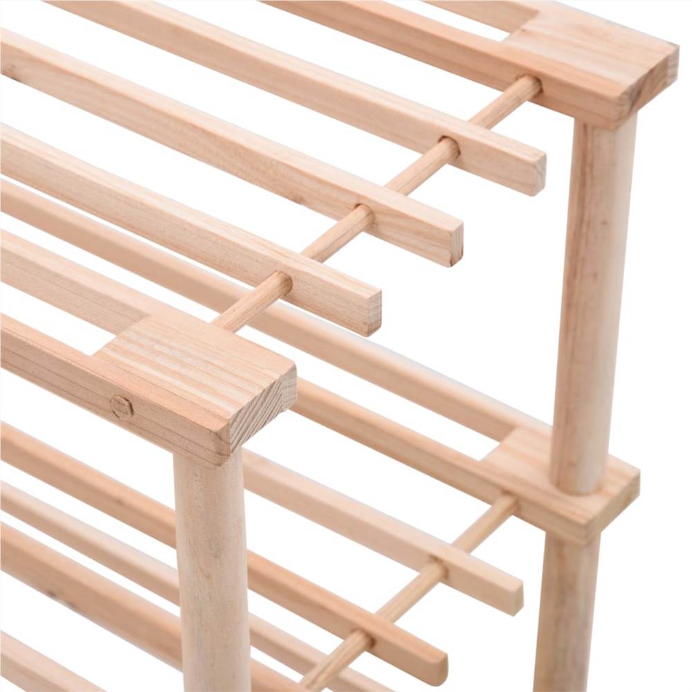 4-Tier Shoe Rack Solid Fir Wood 16 4-Tier Shoe Rack Solid Fir Wood