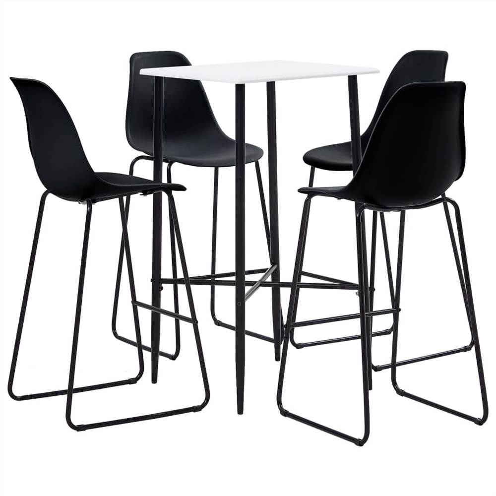 

5 Piece Bar Set Plastic Black
