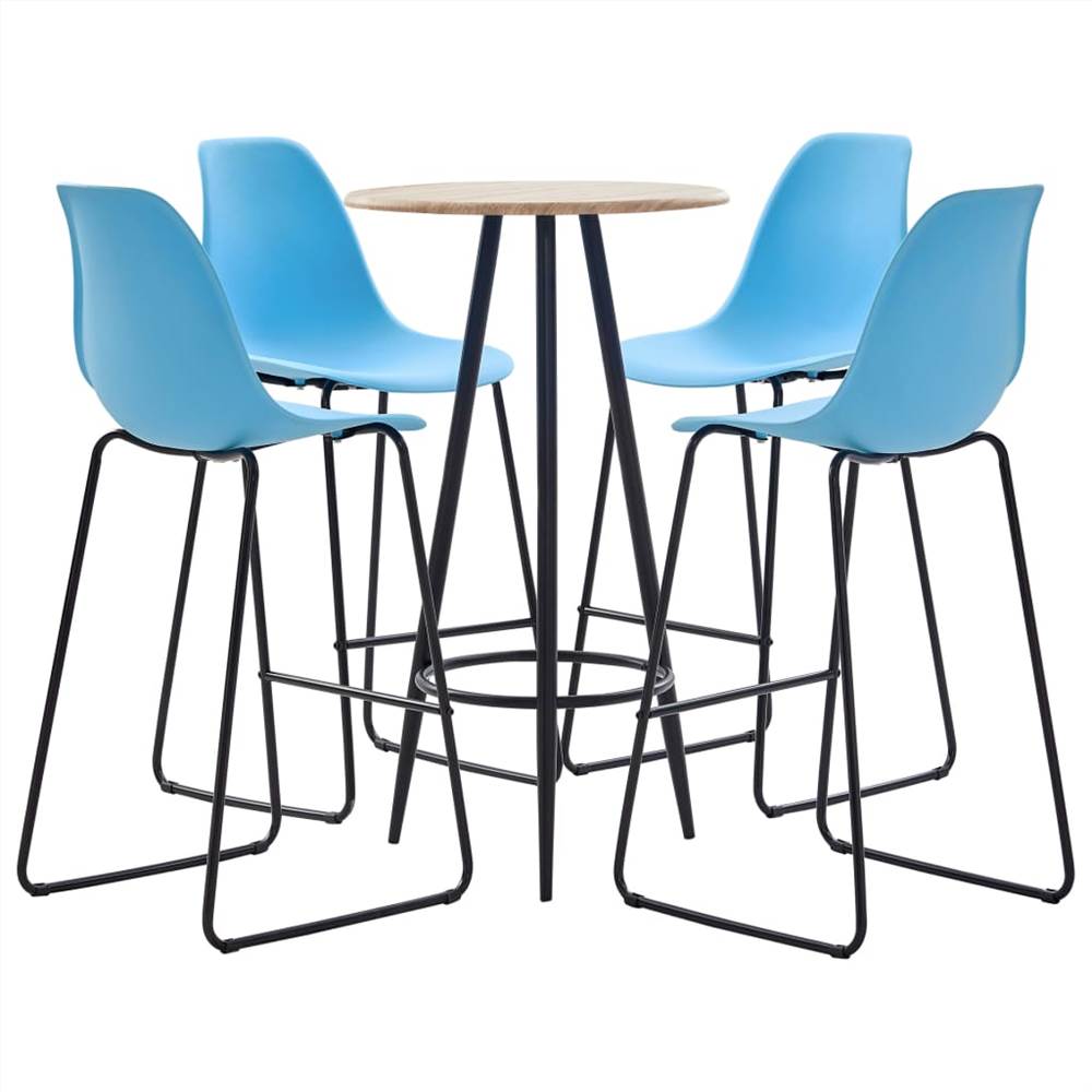 

5 Piece Bar Set Plastic Blue