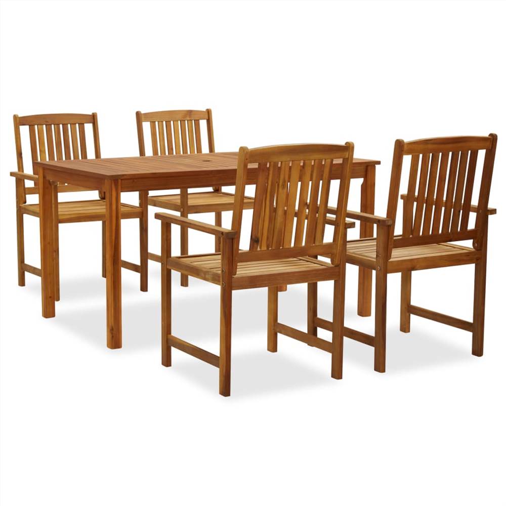 

5 Piece Outdoor Dining Set Solid Acacia Wood
