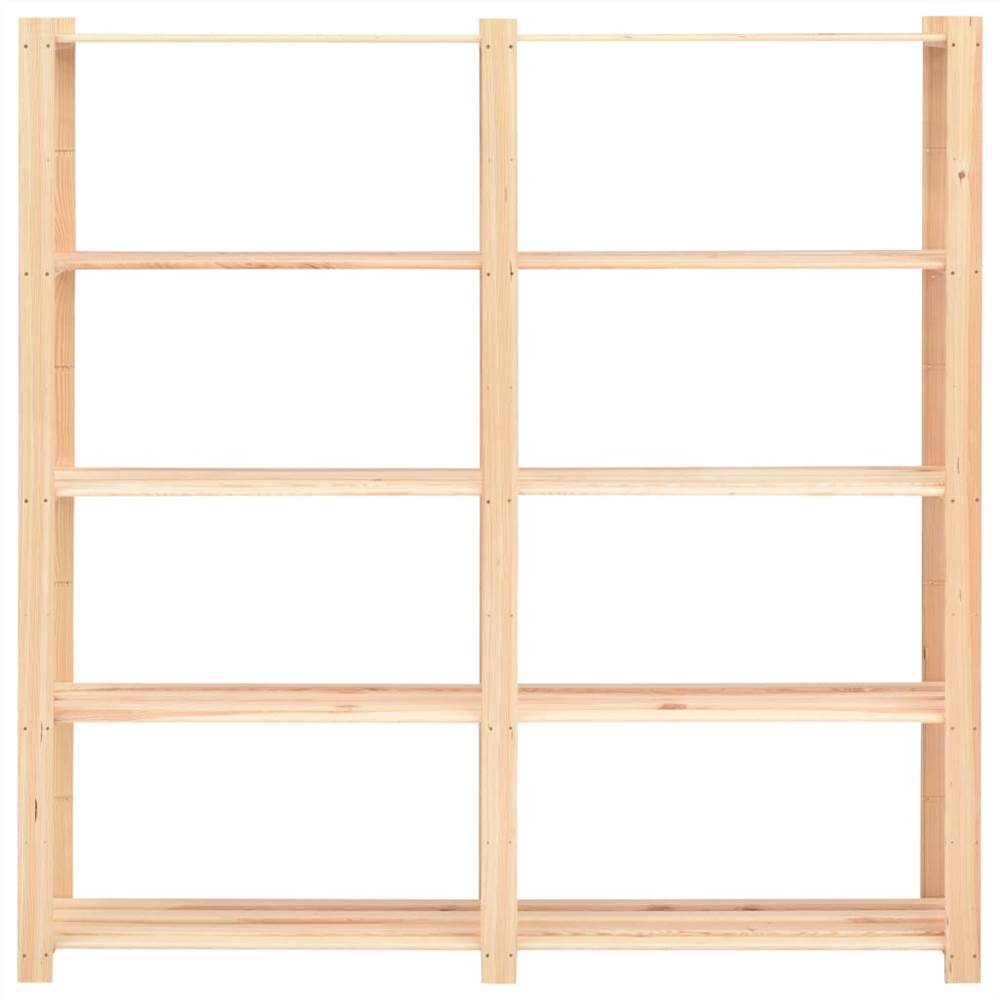5-Tier Storage Racks 5 pcs 170x38x170 cm Solid Pinewood 500 kg