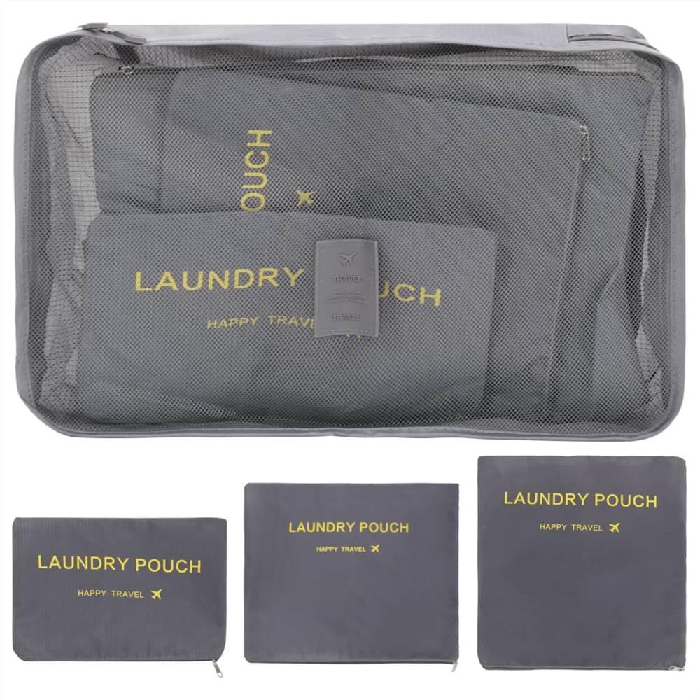 6 Piece Travel Packing Cube Set Grey