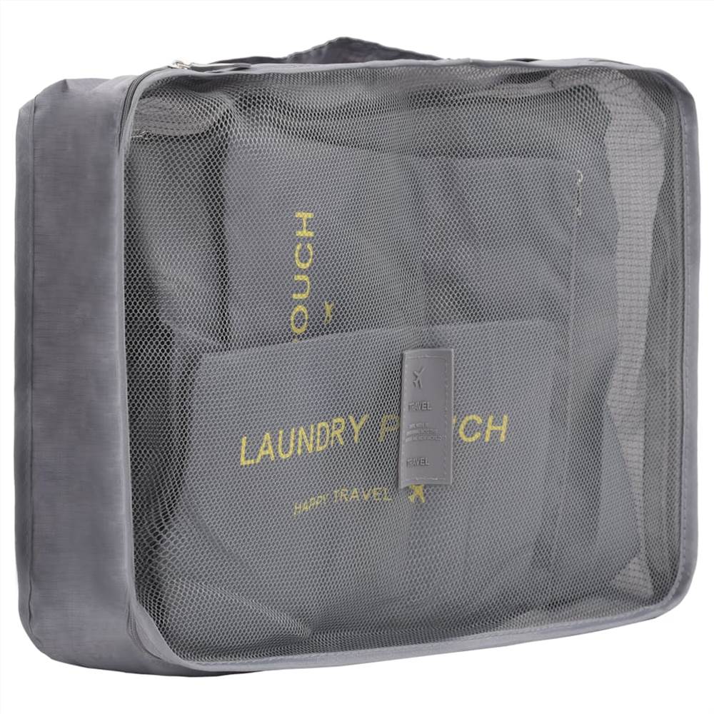 6 Piece Travel Packing Cube Set Grey
