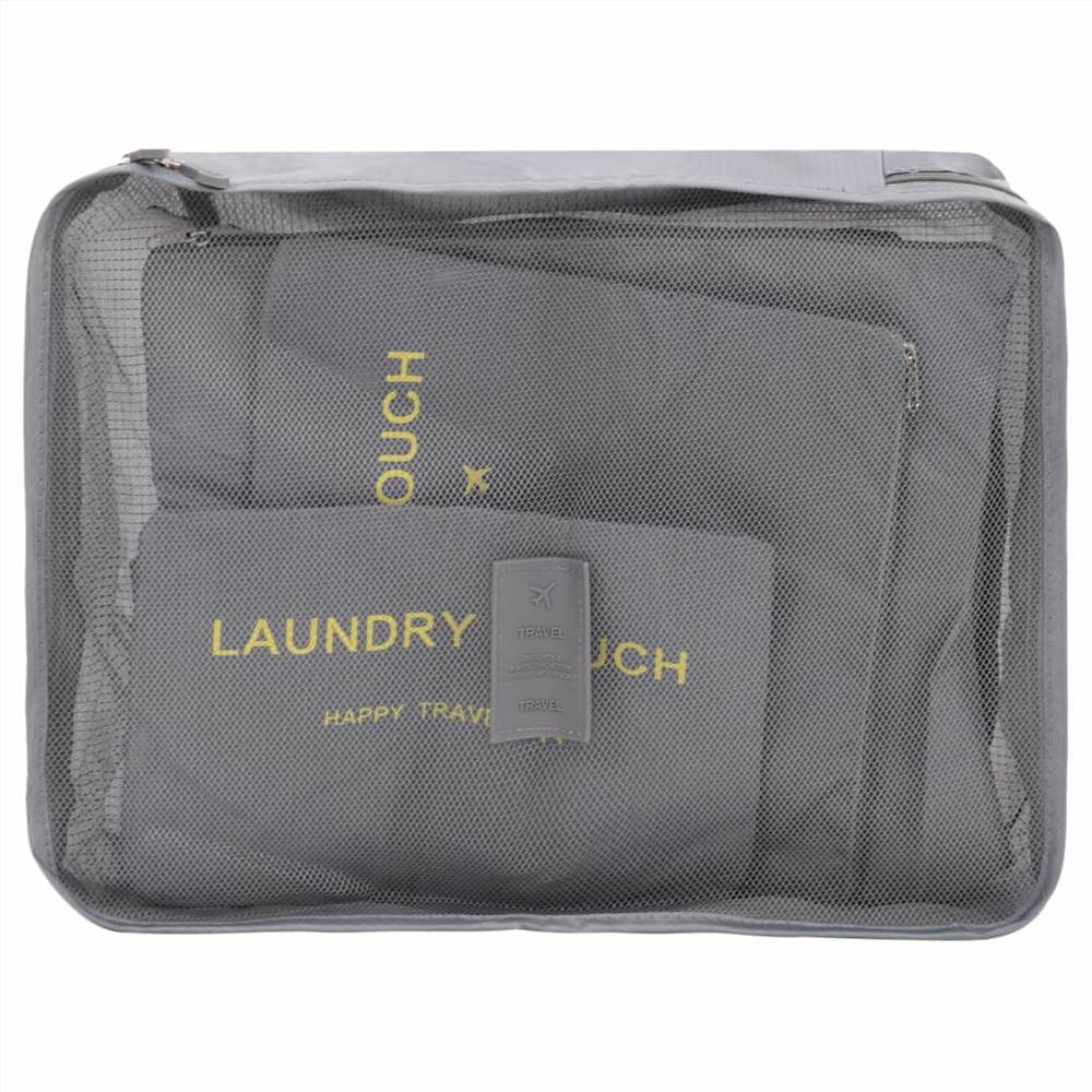 6 Piece Travel Packing Cube Set Grey
