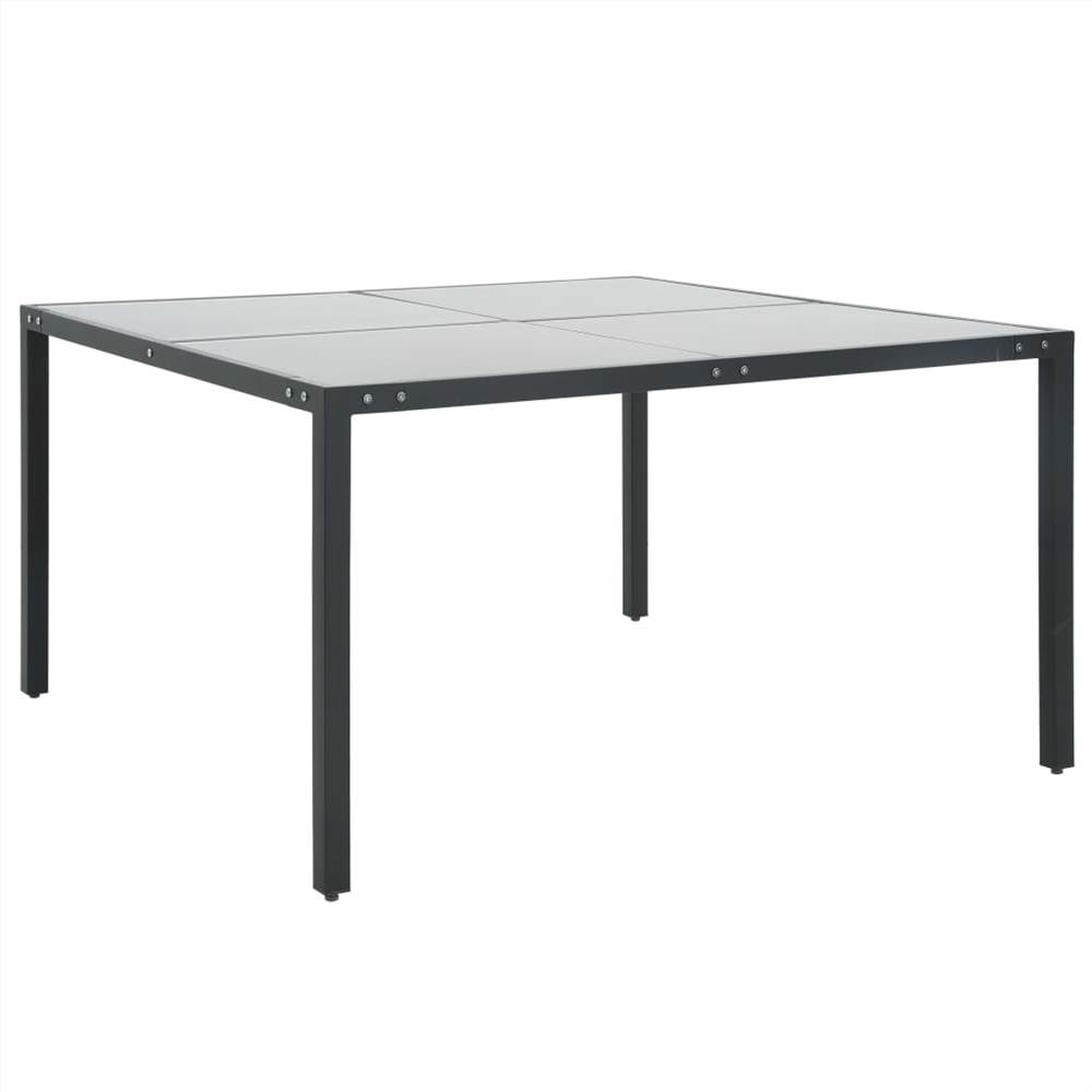 9 Piece Outdoor Dining Set Steel Dark Grey