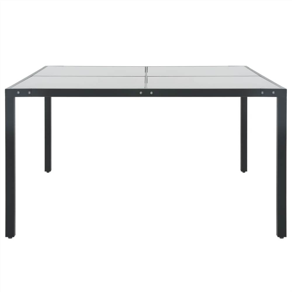 9 Piece Outdoor Dining Set Steel Dark Grey