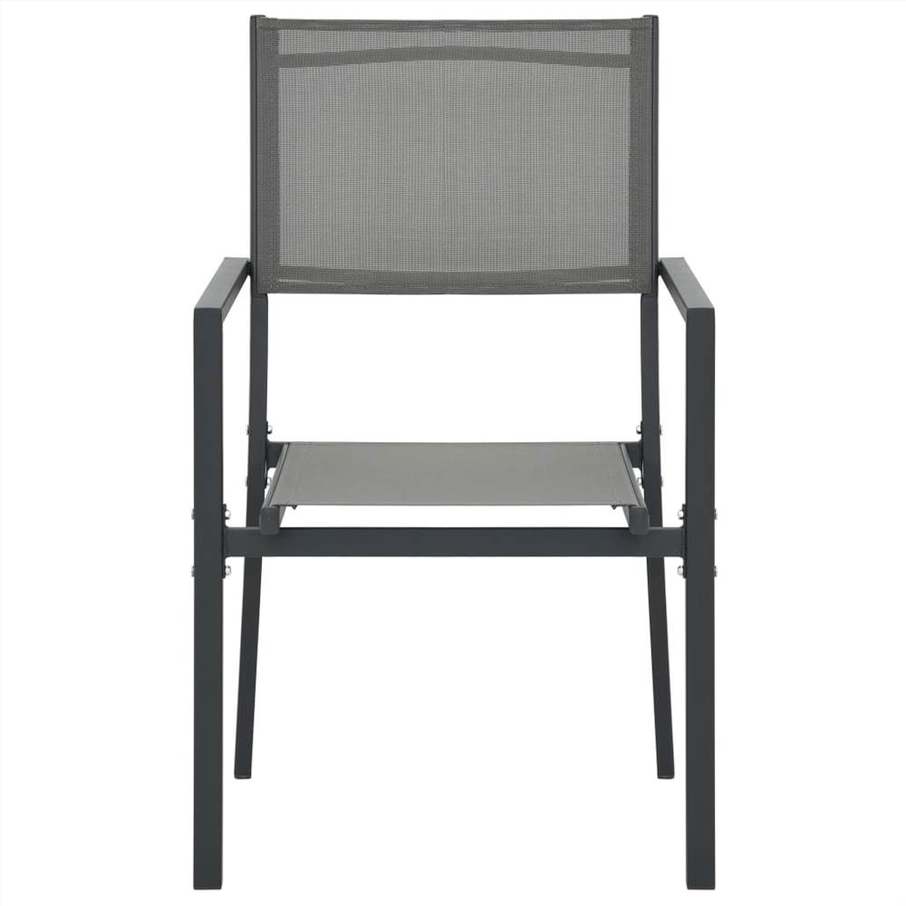 9 Piece Outdoor Dining Set Steel Dark Grey