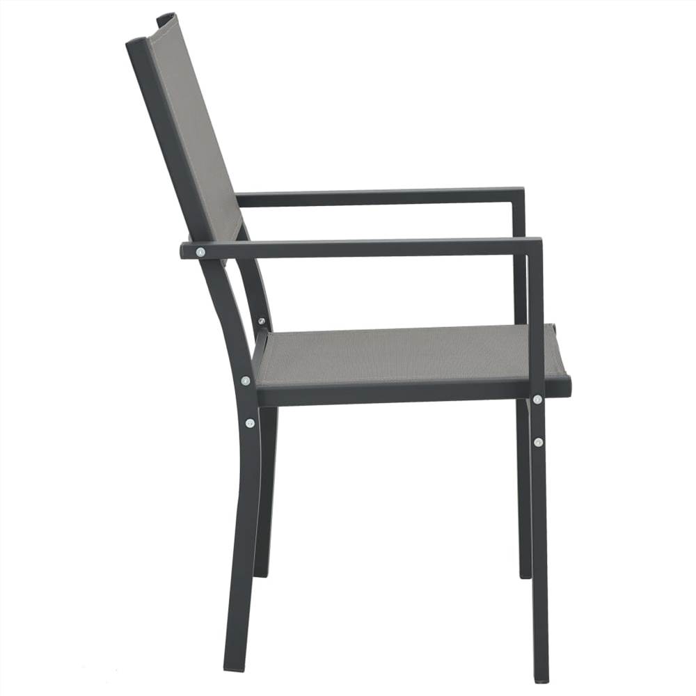 9 Piece Outdoor Dining Set Steel Dark Grey