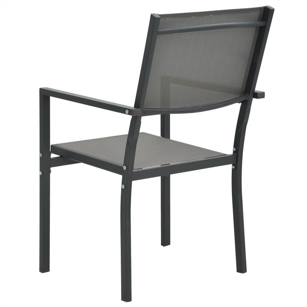 9 Piece Outdoor Dining Set Steel Dark Grey