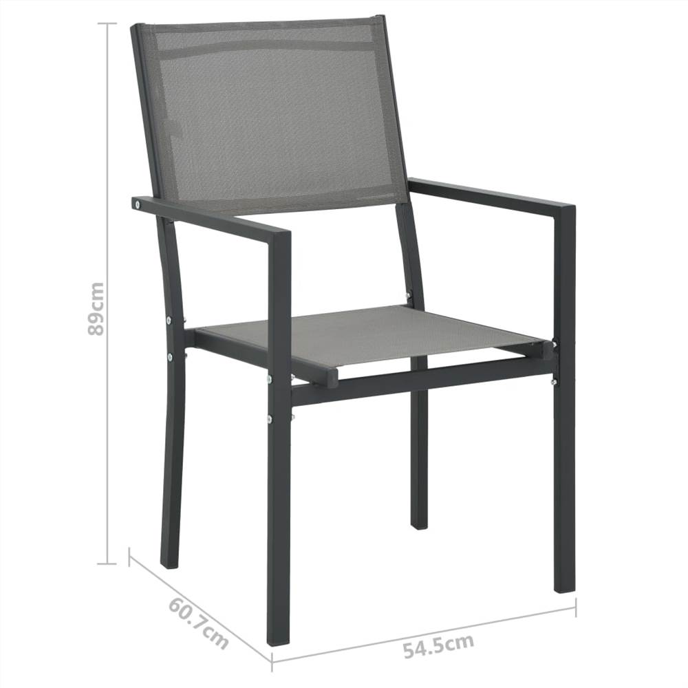 9 Piece Outdoor Dining Set Steel Dark Grey