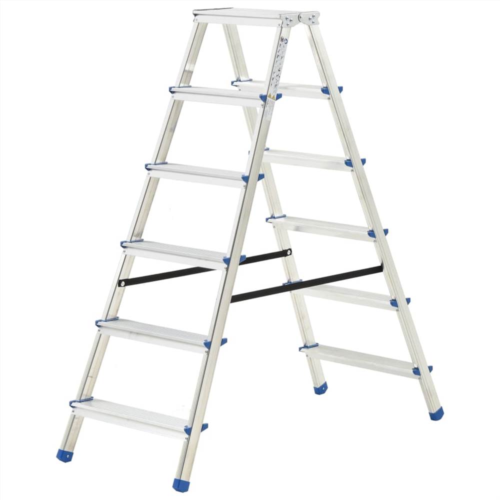 

Aluminium Double-Sided Step Ladder 6 Steps 136 cm