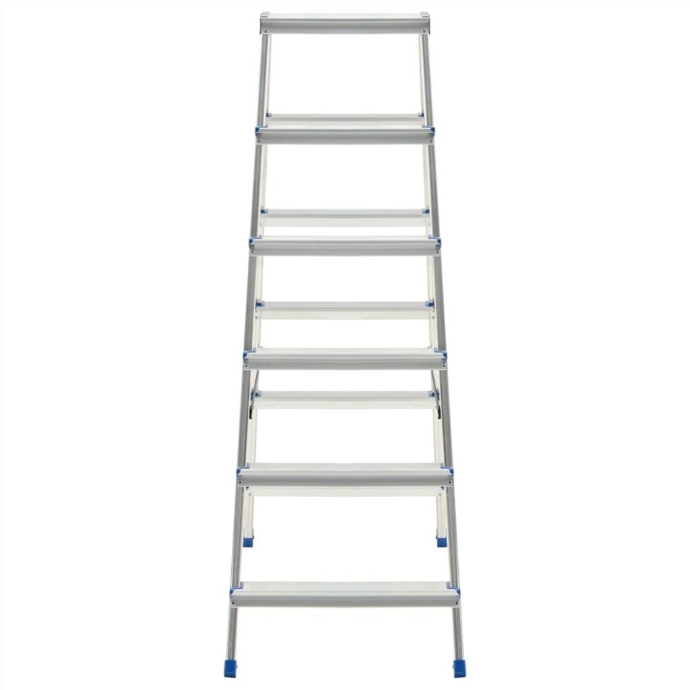 Aluminium Double-Sided Step Ladder 6 Steps 136 cm