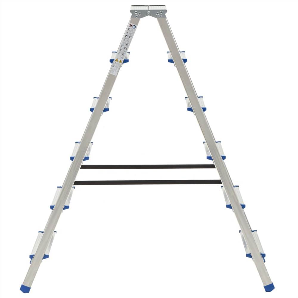 Aluminium Double-Sided Step Ladder 6 Steps 136 cm