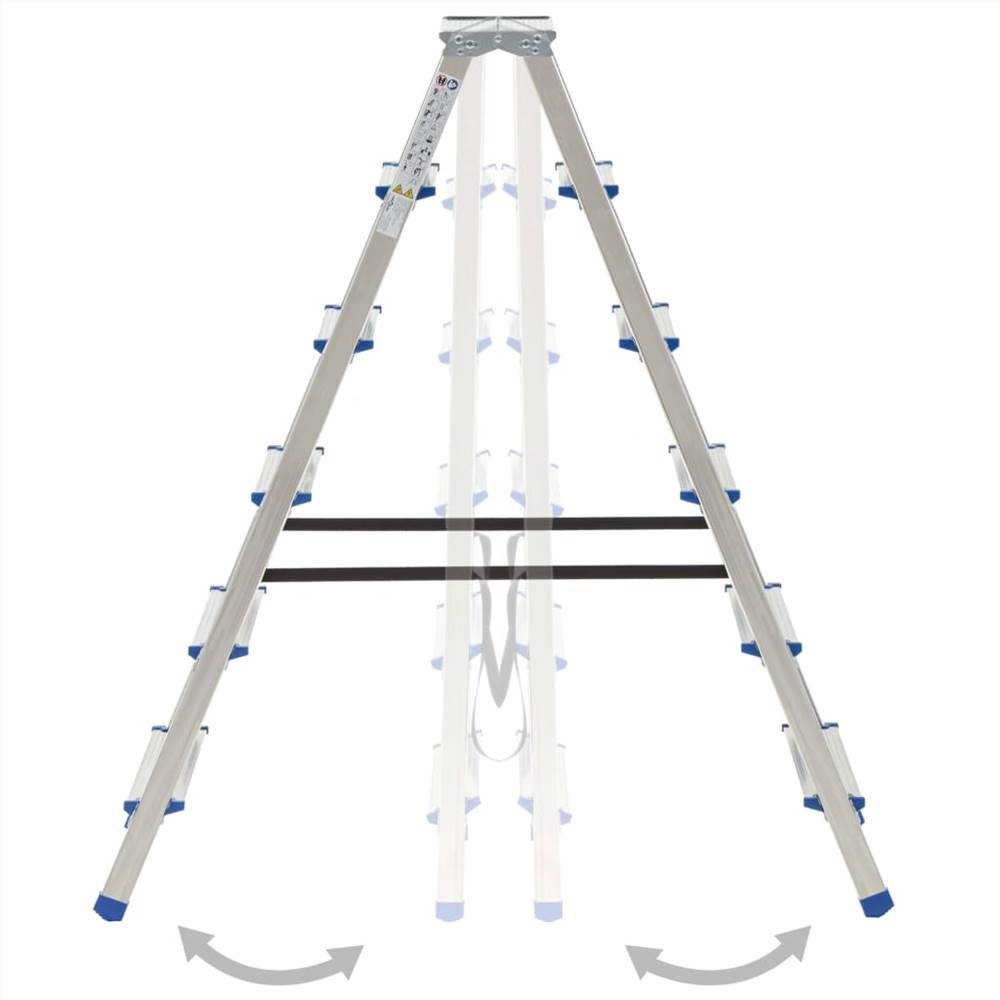 Aluminium Double-Sided Step Ladder 6 Steps 136 cm