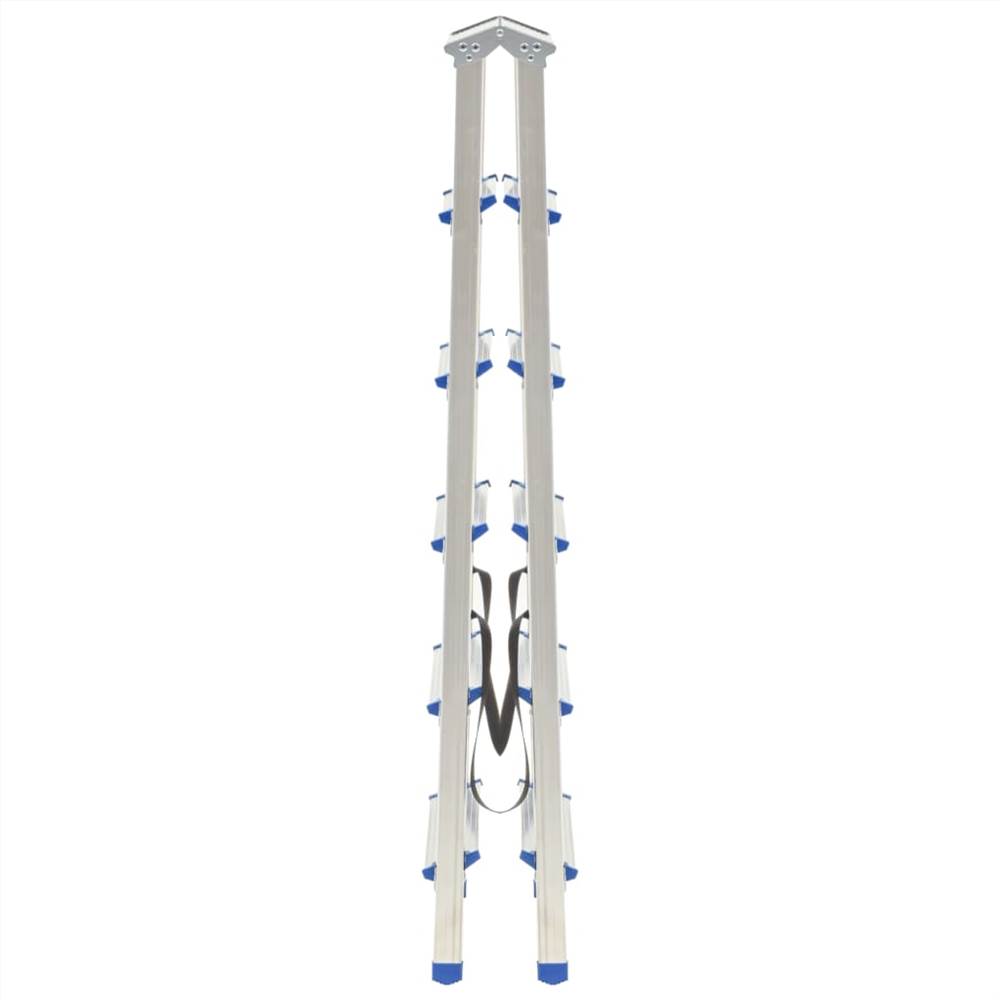 Aluminium Double-Sided Step Ladder 6 Steps 136 cm