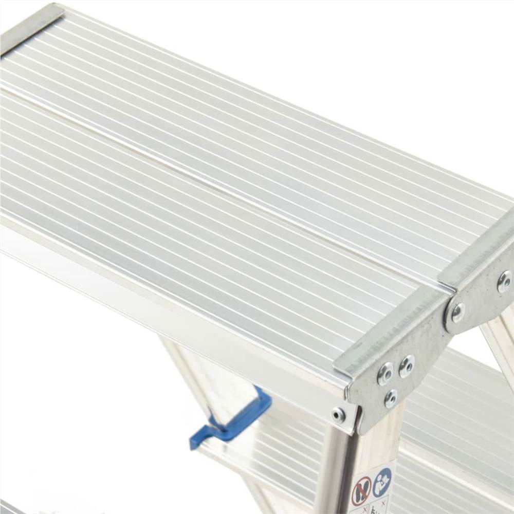 Aluminium Double-Sided Step Ladder 6 Steps 136 cm