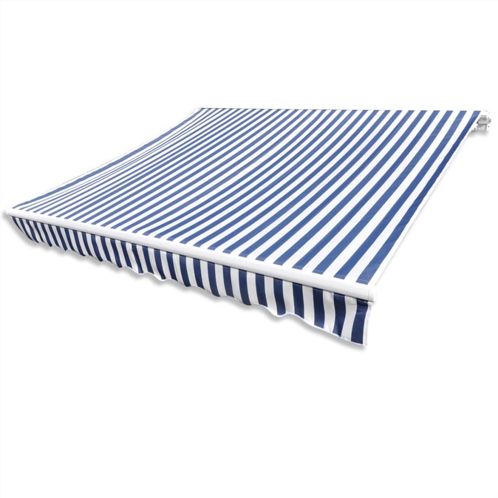Awning Top Sunshade Canvas Blue & White 4x3m (Frame Not Included)