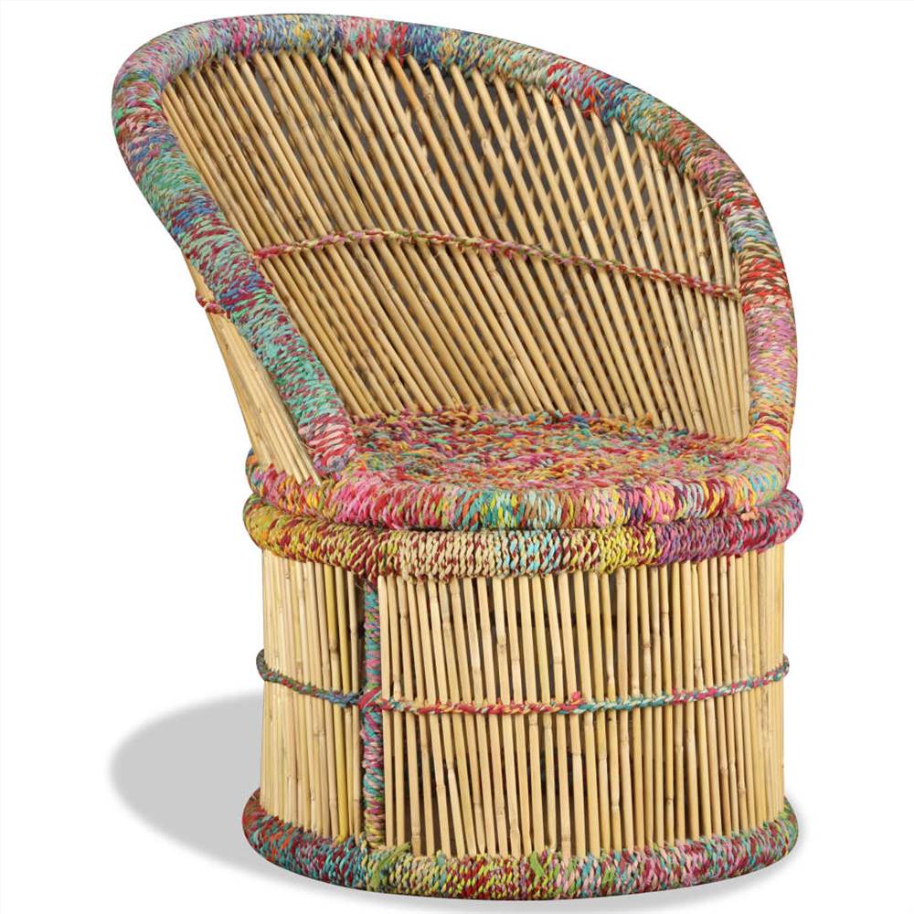 Bamboo Chair With Chindi Details 8 Bamboo Chair with Chindi Details