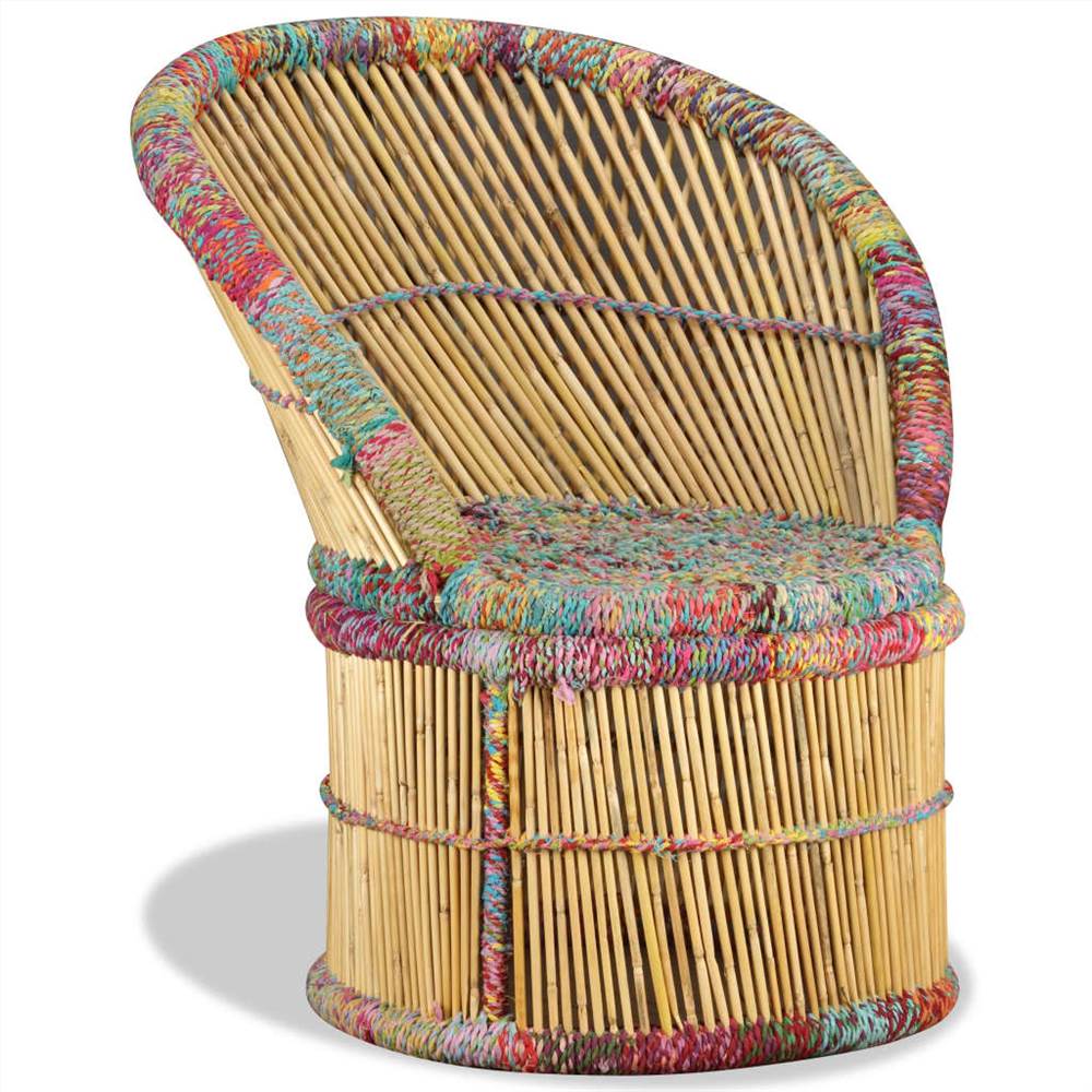 Bamboo Chair With Chindi Details 9 Bamboo Chair with Chindi Details