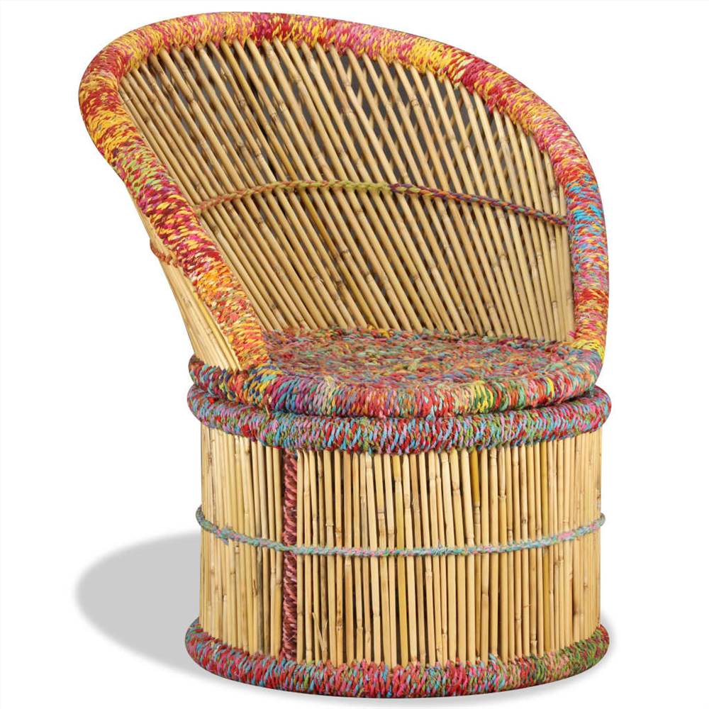 Bamboo Chair With Chindi Details 10 Bamboo Chair with Chindi Details