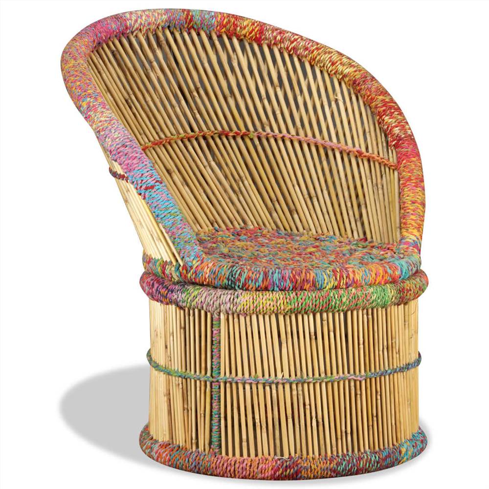Bamboo Chair With Chindi Details 11 Bamboo Chair with Chindi Details