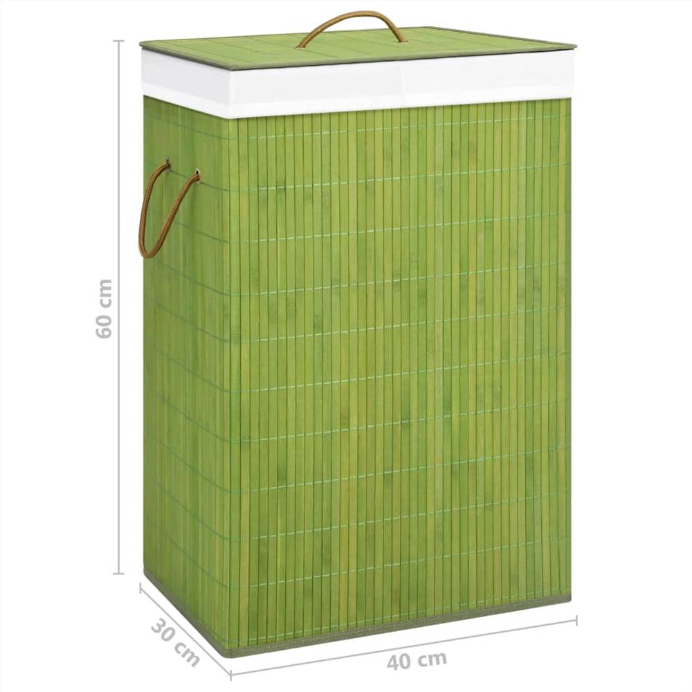 Bamboo Laundry Basket Green 72 L