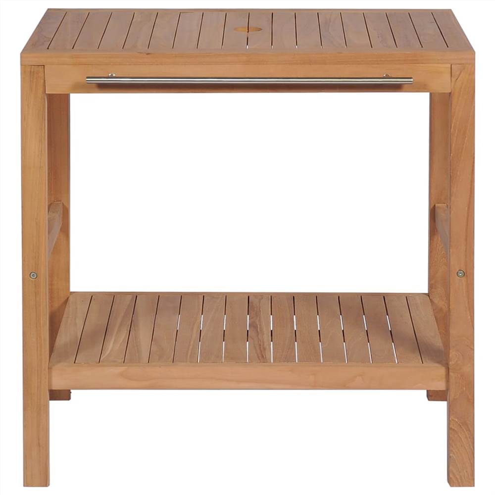 Bathroom Vanity Cabinet Solid Teak with Riverstone Sink