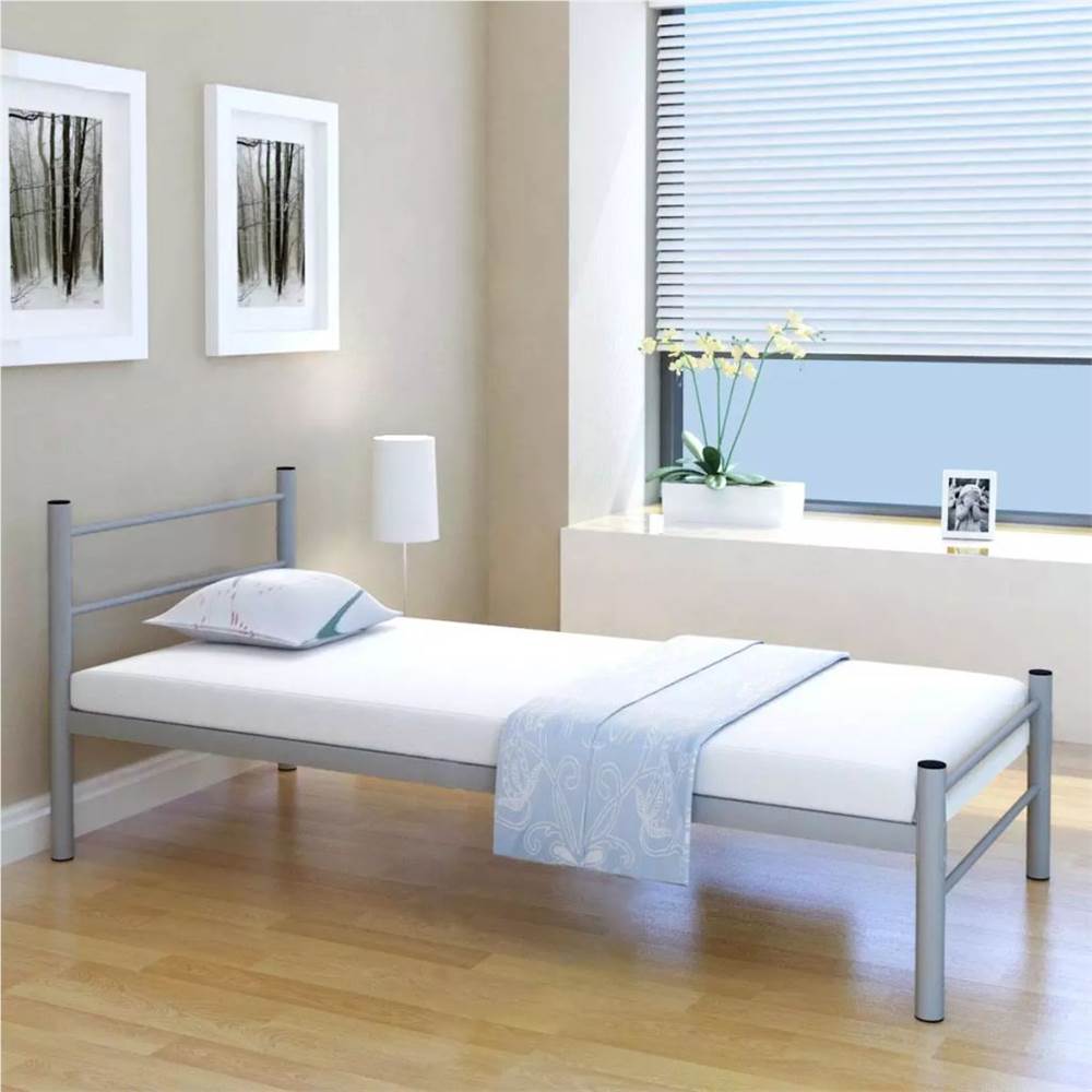 

Bed Frame Grey Metal 90x200 cm