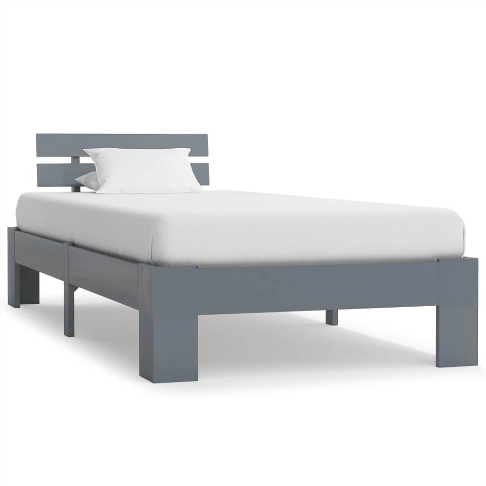

Bed Frame Grey Solid Pine Wood 90x200 cm