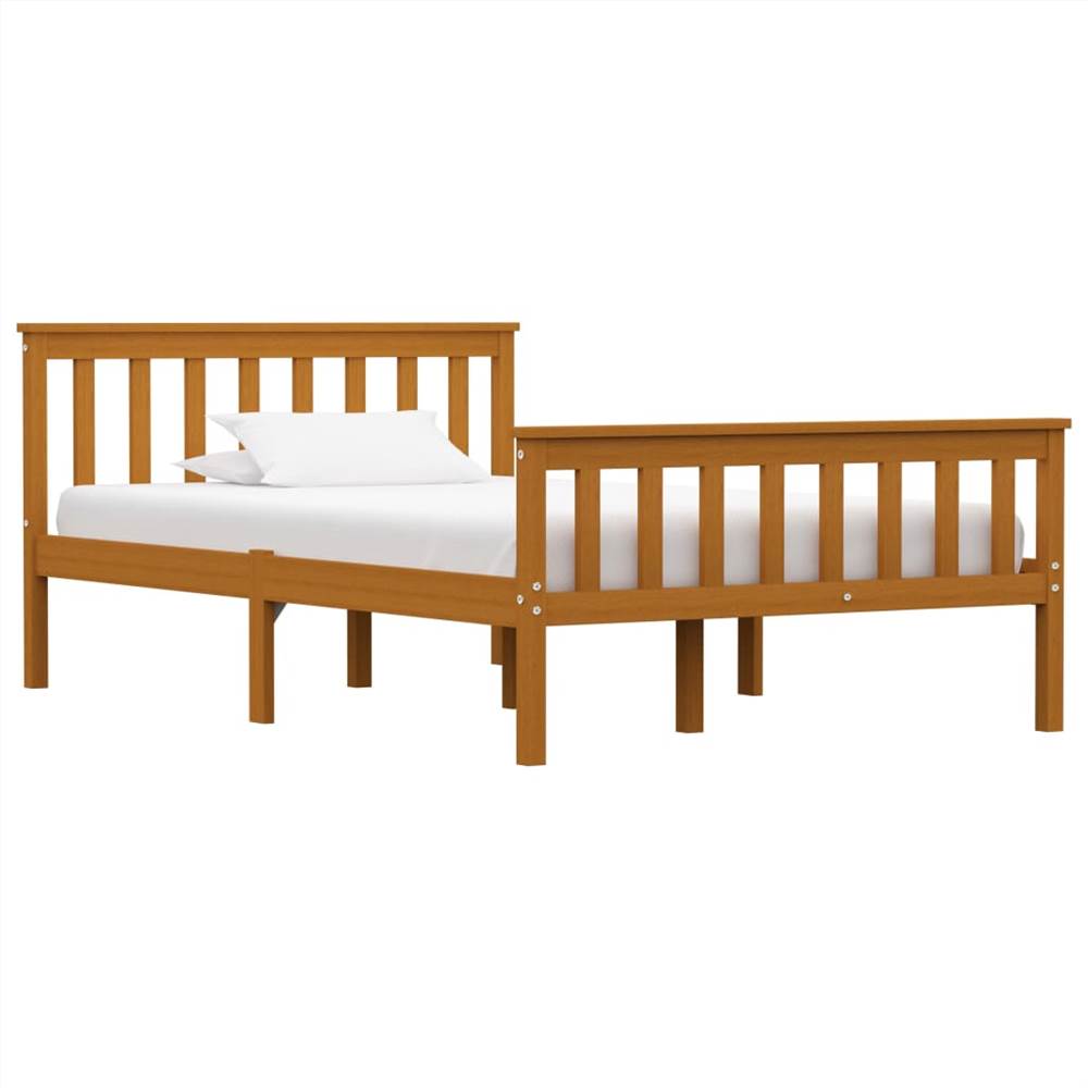 

Bed Frame Honey Brown Solid Pinewood 120 x 190 cm