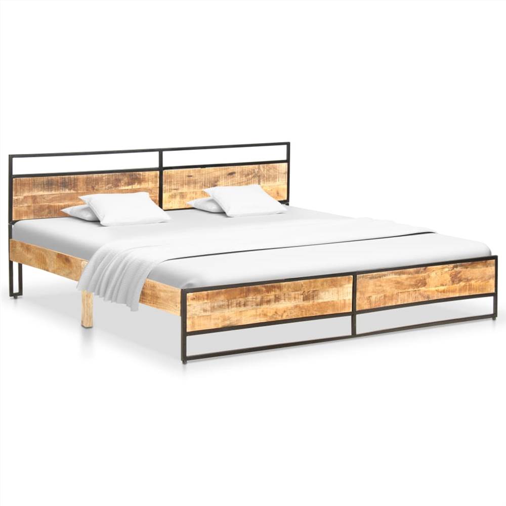 

Bed Frame Solid Rough Mango Wood 200x200 cm