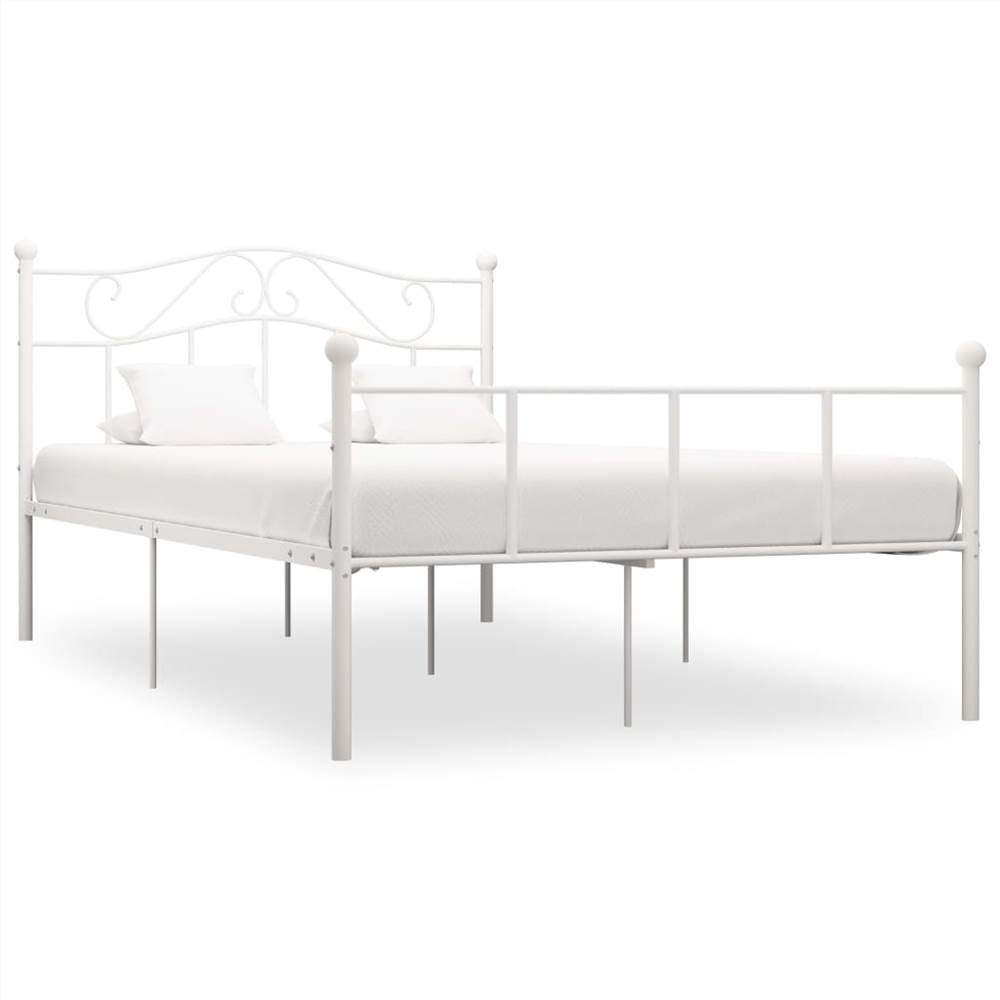 

Bed Frame White Metal 160x200 cm