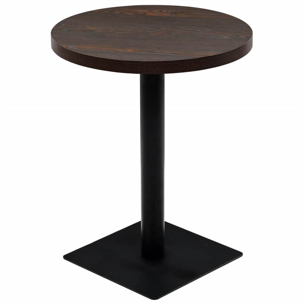 

Bistro Table MDF and Steel Round 60x75 cm Dark Ash