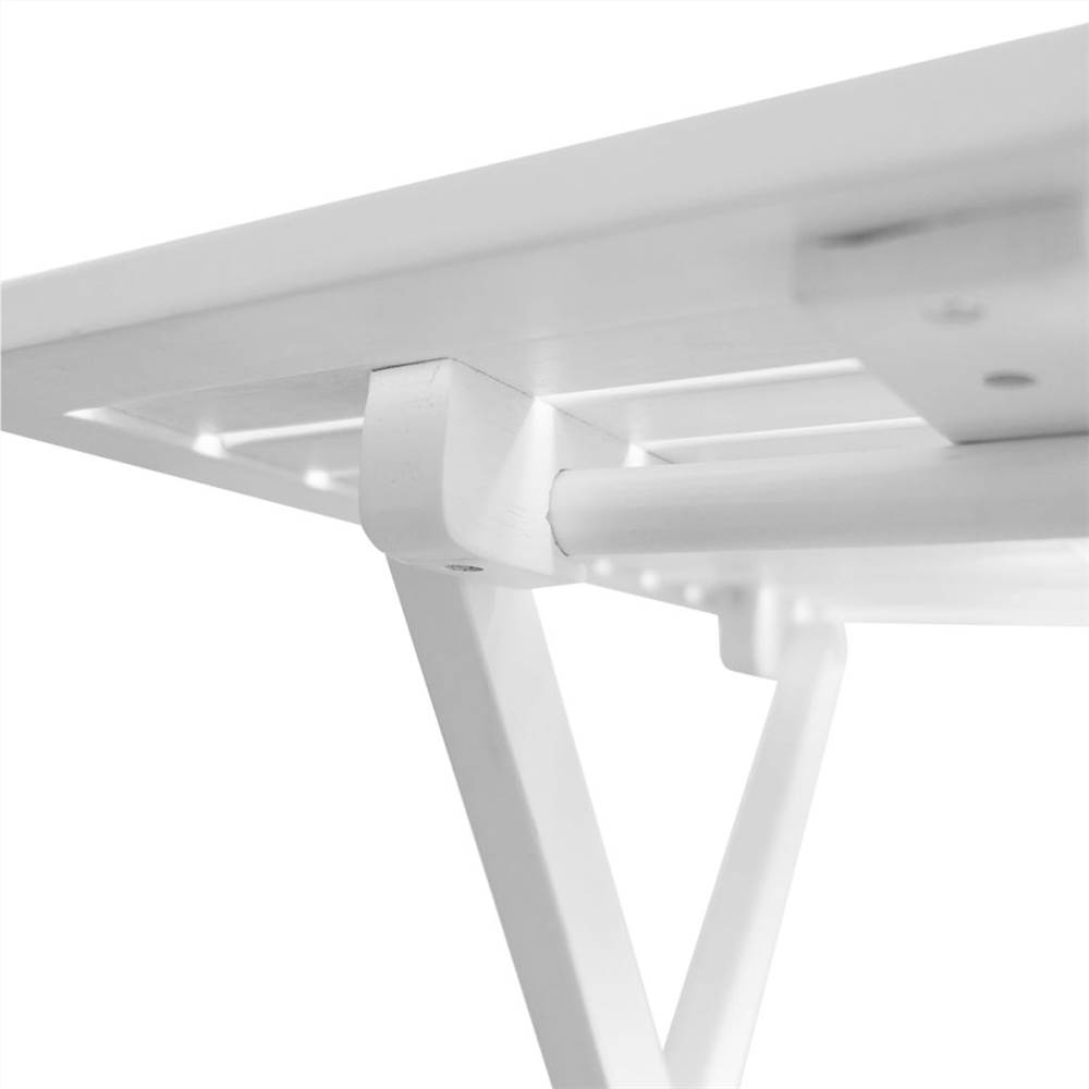 Bistro Table White 46x46x47 cm Solid Acacia Wood