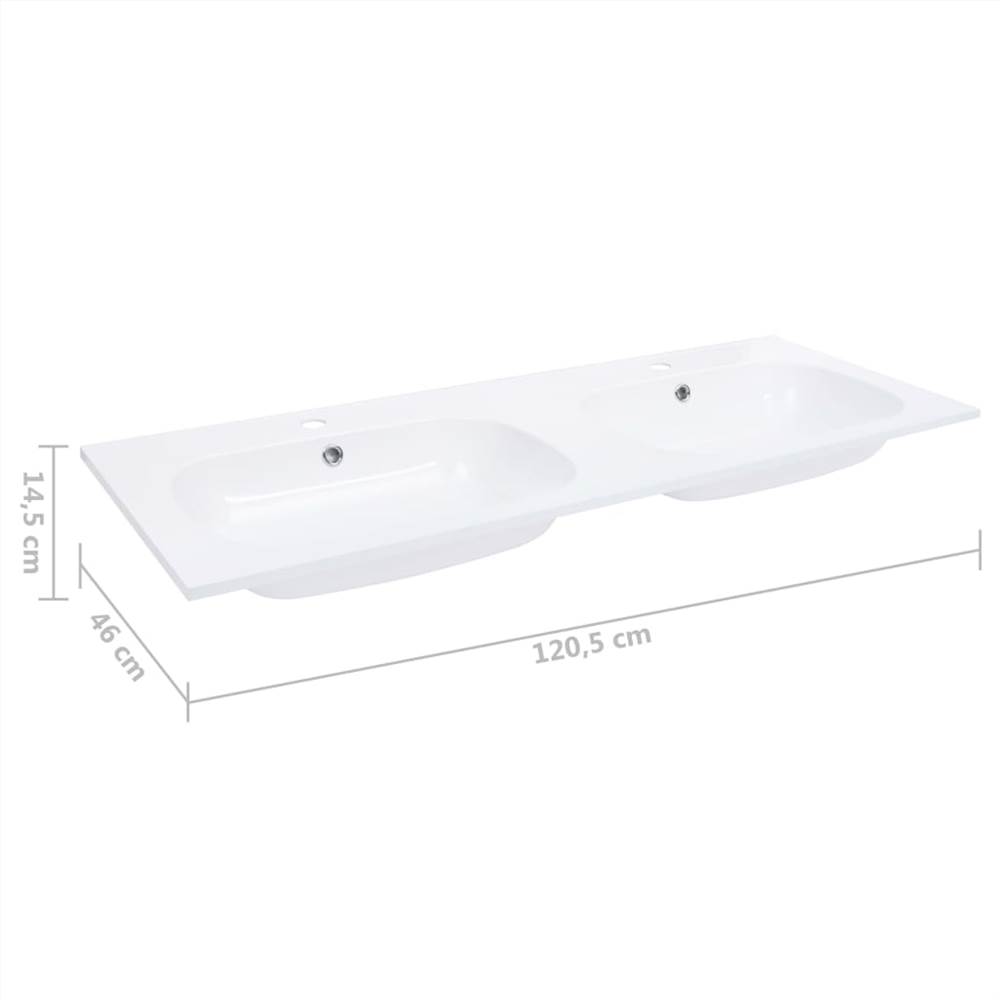 Built-in Double Wash Basin 1205x460x145 mm SMC White