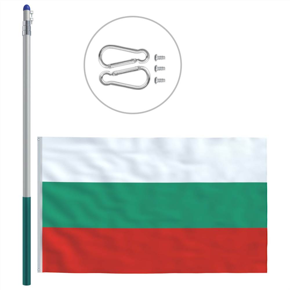 Bulgaria Flag and Pole Aluminium 6 m