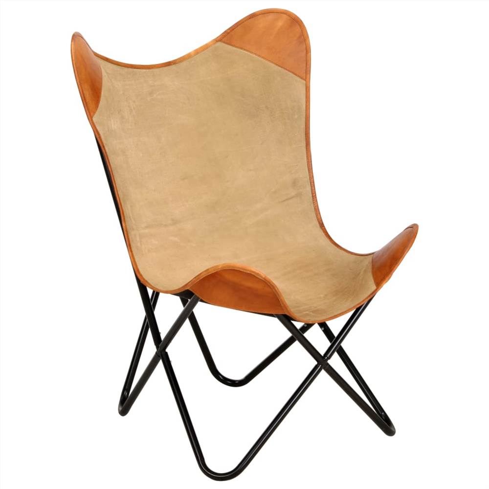 Butterfly Chair Brown Real Leather