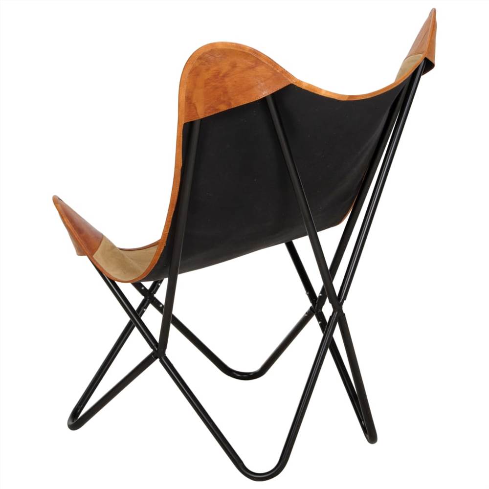 Butterfly Chair Brown Real Leather