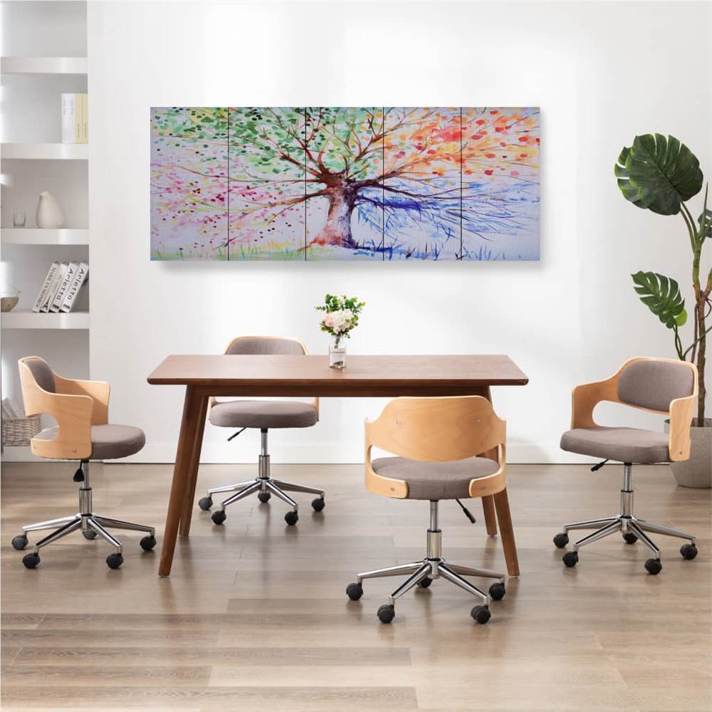 

Canvas Wall Print Set Raining Tree Multicolour 200x80 cm