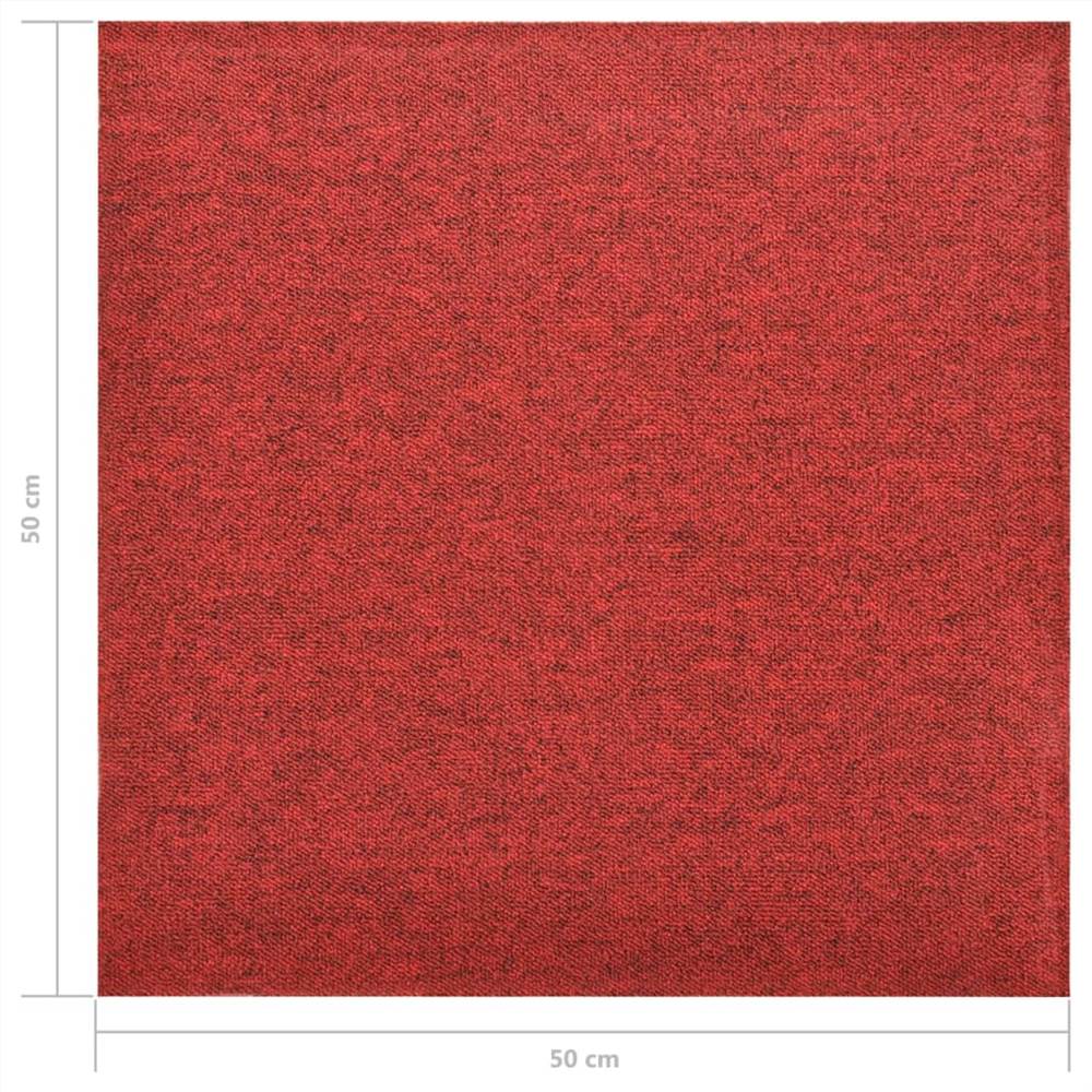 Carpet Floor Tiles 20 pcs 5 m² 50x50 cm Red