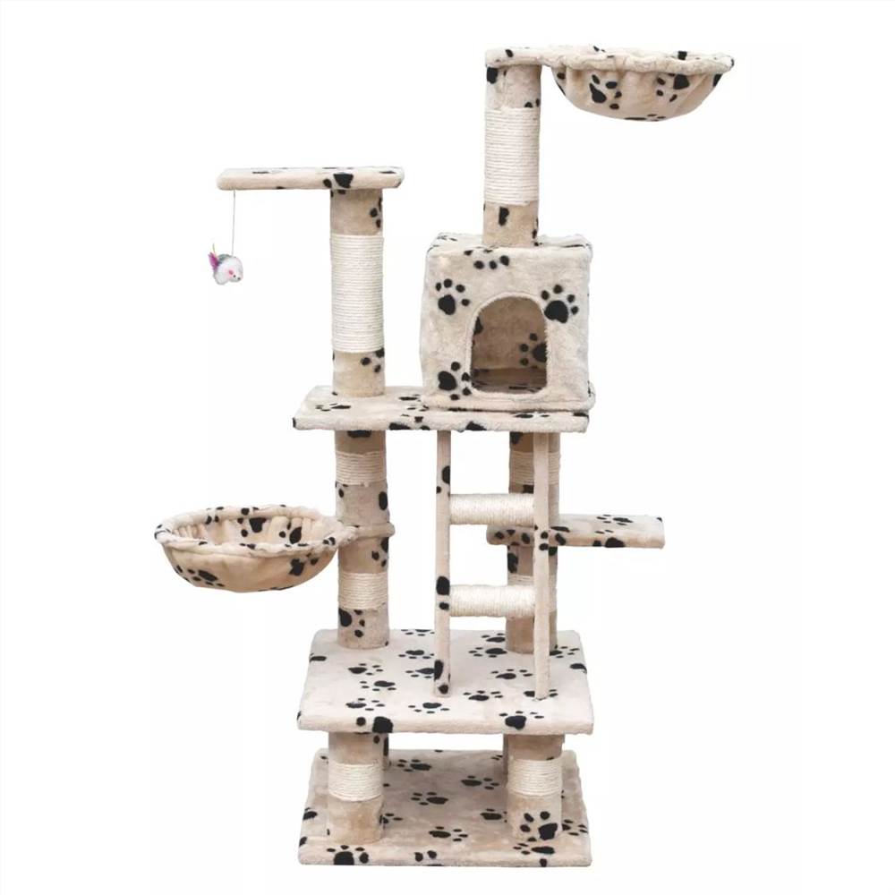 

Cat Play Tree 122 cm Beige with Paw Prints