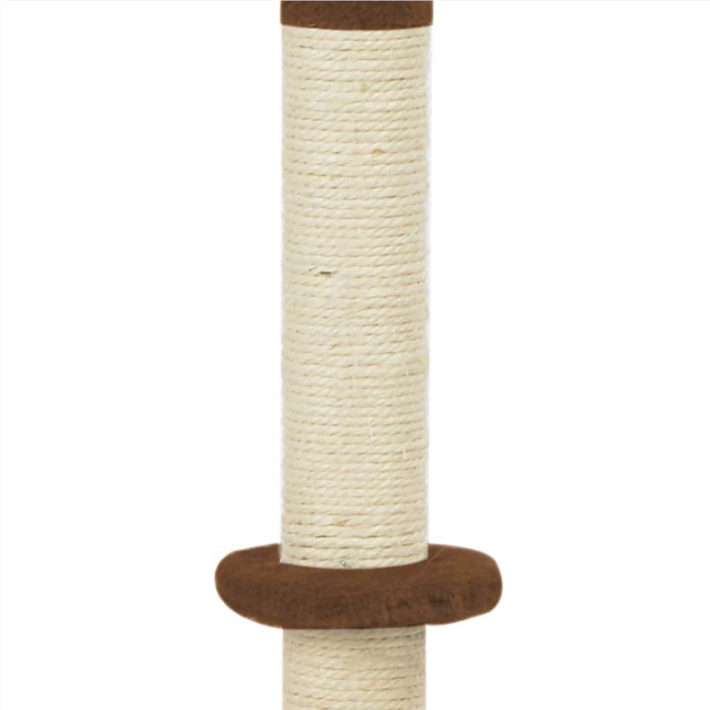 Cat Scratching Post Brown 40x40x80 cm Sisal