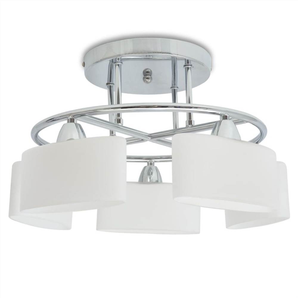 Ceiling Lamp with Ellipsoid Glass Shades for 5 E14 Bulbs 200 W
